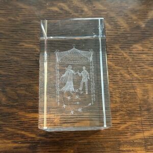 Laser Etched Crystal Glass Jewish Wedding Under Chuppah